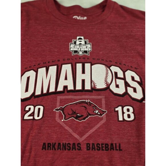 Vintage Blue 84‎ Omahogs Arkansas Razorbacks Baseball Men Small T-Shirt - Picture 1 of 6
